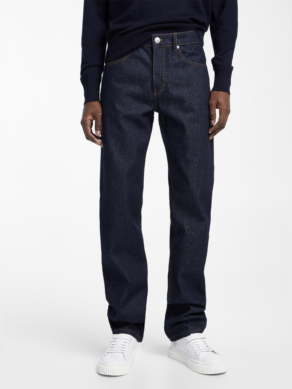 Ami Straight-Leg Jeans in Dark Indigo
